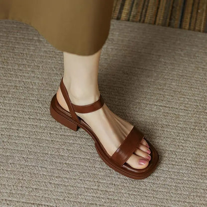 Dames Platte Open Teen Sandalen met Ba