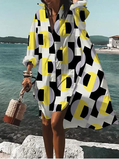 Dames Midi Shirt Jurk Zomer