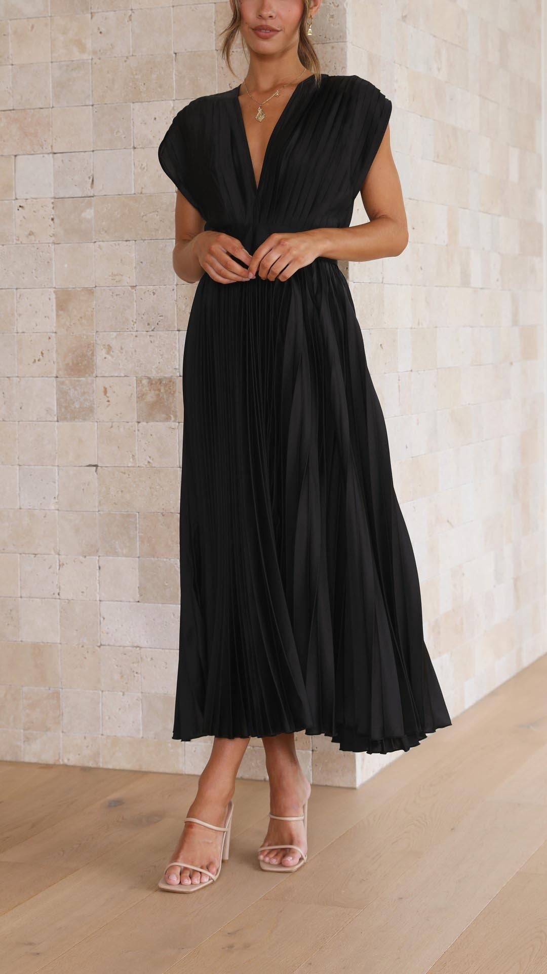 Dames Maxi Jurk Plooien