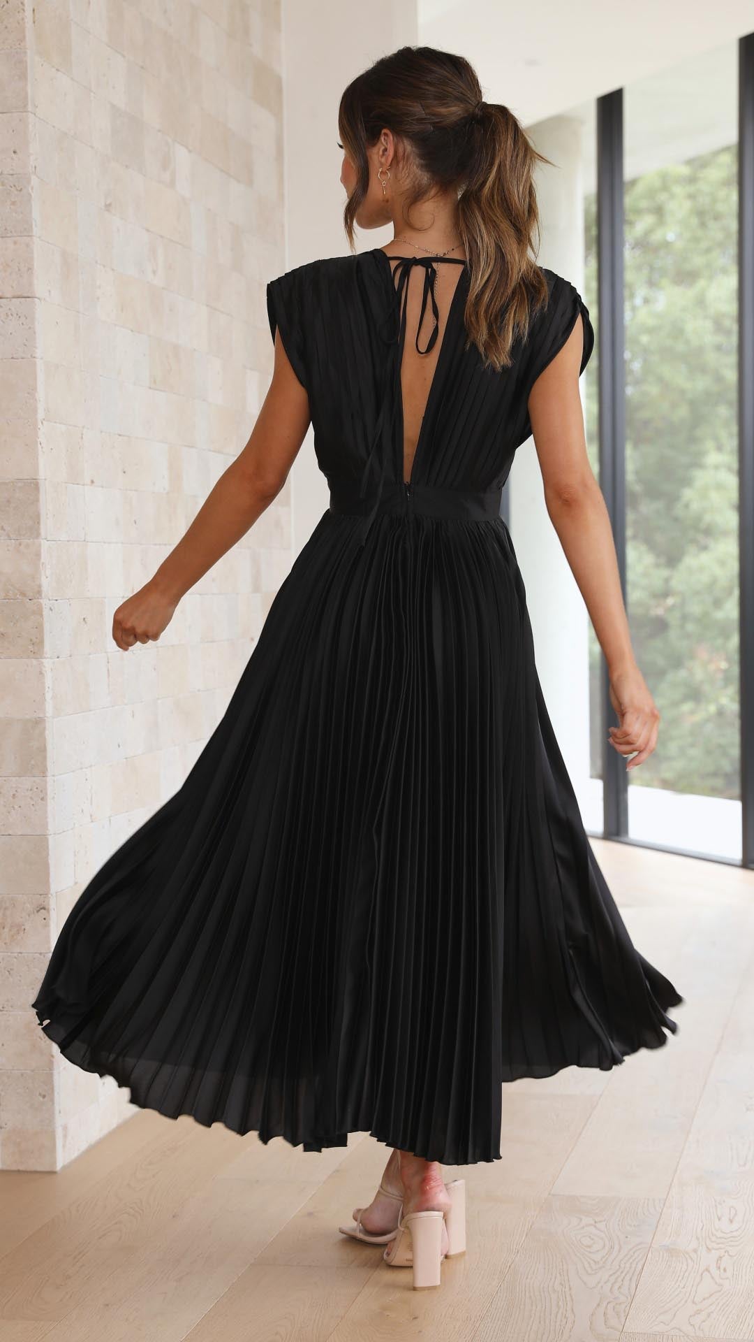 Dames Maxi Jurk Plooien