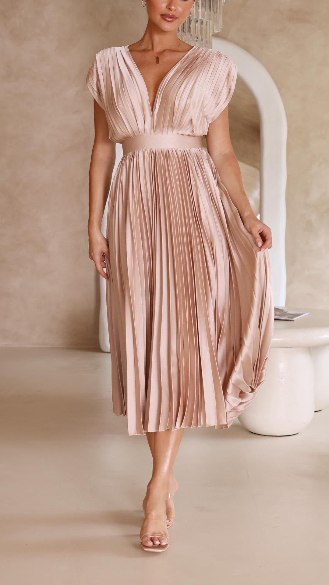 Dames Maxi Jurk Plooien