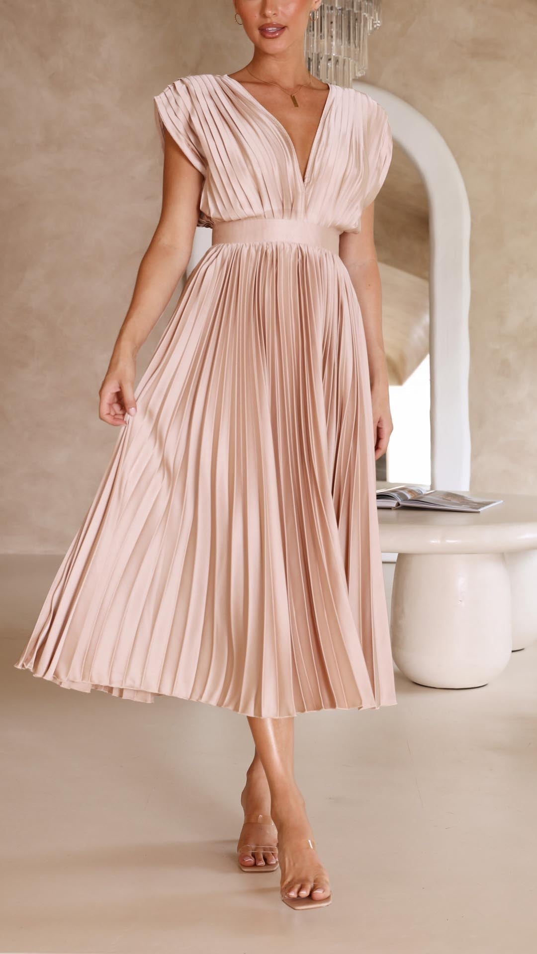 Dames Maxi Jurk Plooien