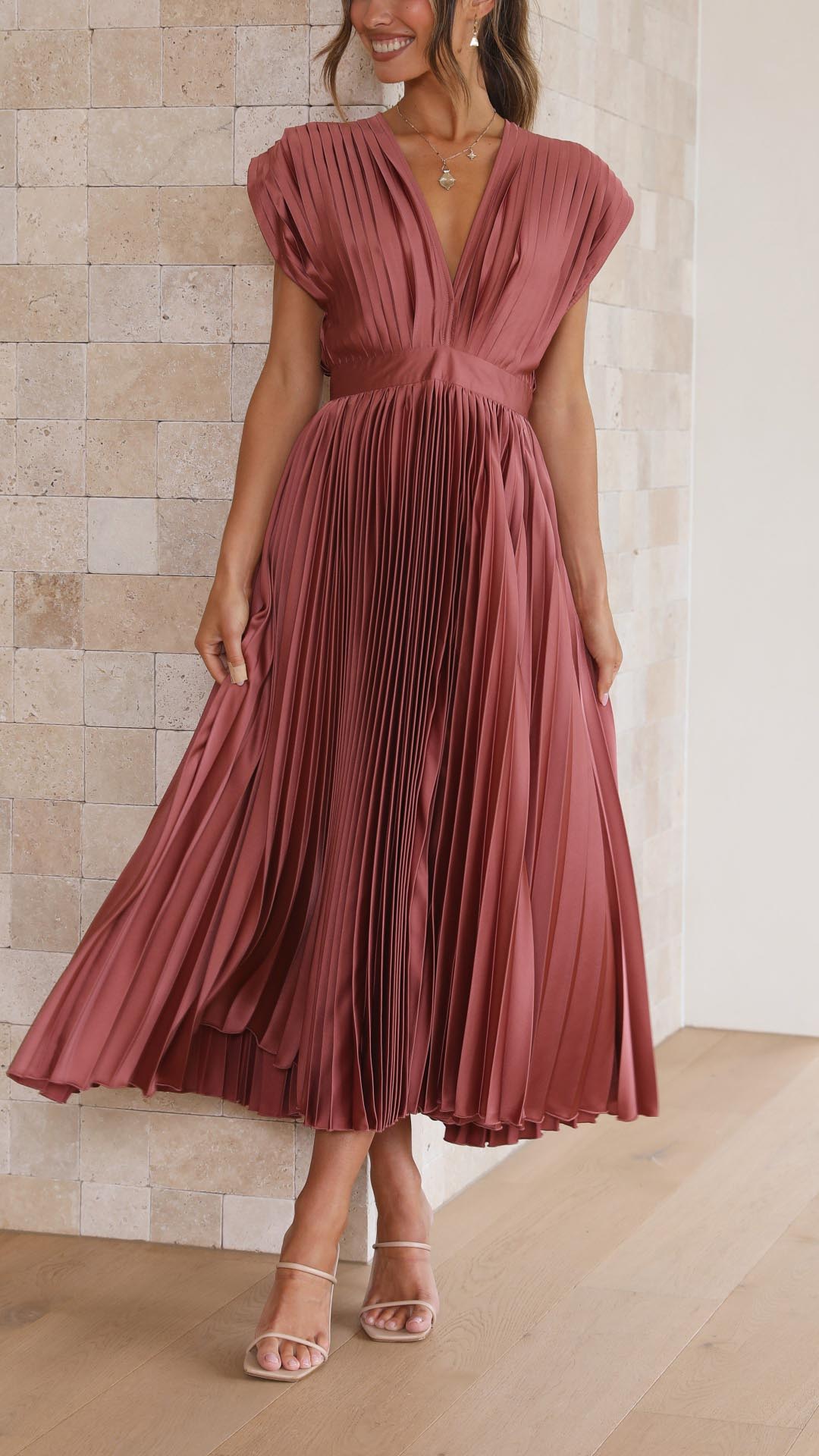 Dames Maxi Jurk Plooien