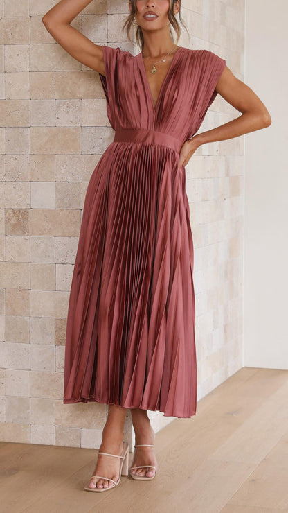 Dames Maxi Jurk Plooien
