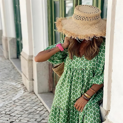 Dames Moeiteloze Lente Midi Jurk
