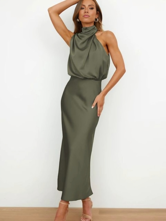 Dames Halter Maxi Jurk