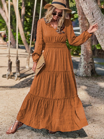 Dames Maxi Jurk met Lantaarnmouwen