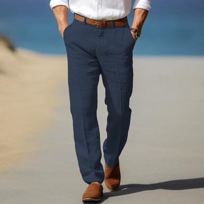 Heren Linnen Broek Zomerse Pasvorm