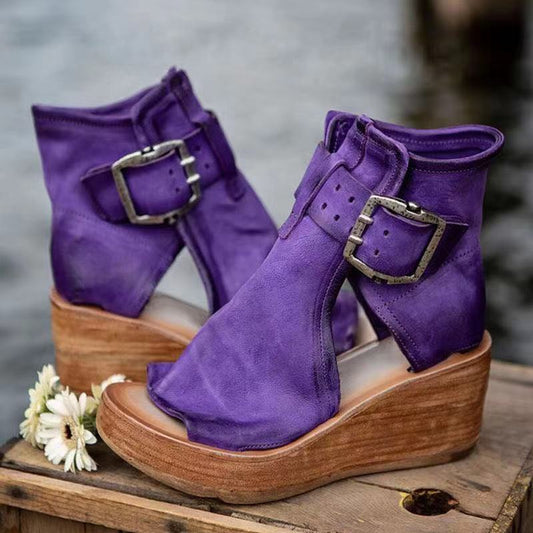 Dames Bohemian Sleehak Sandalen met Gesp