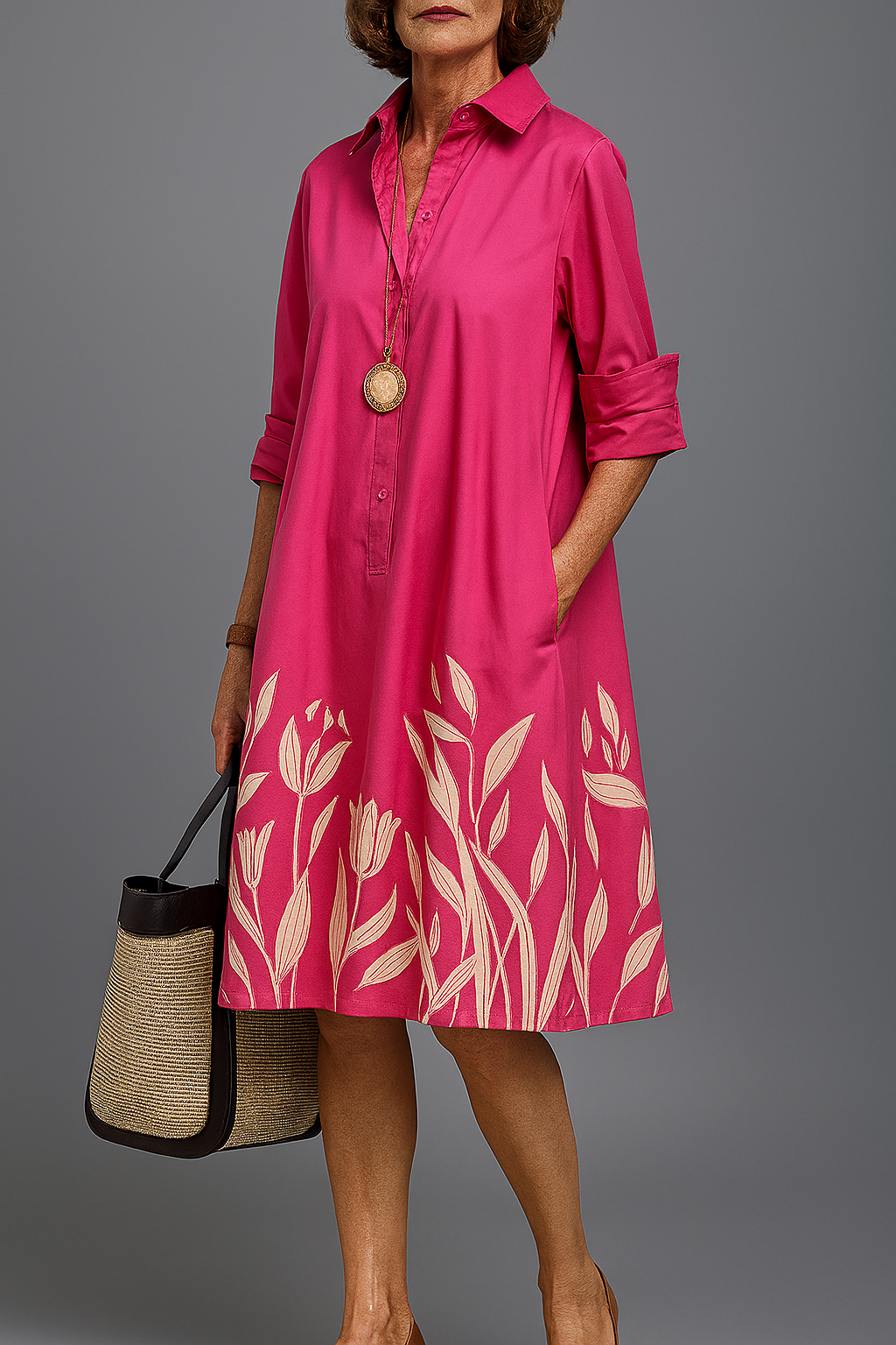 Dames Elegante Midi Jurk met Tijdloze Pasvorm