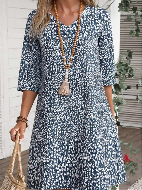 Dames Bohemian Midi Jurk Bloemenprint