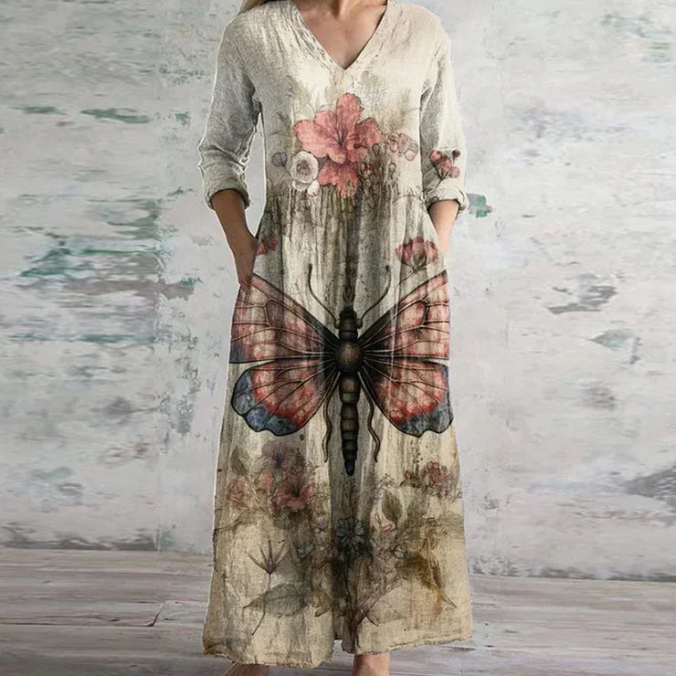 Dames Elegante Retro Maxi Jurk