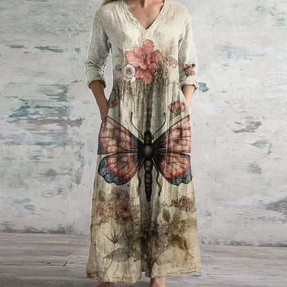 Dames Elegante Retro Maxi Jurk
