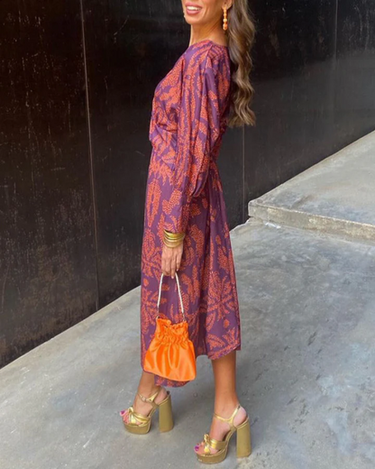 Dames Maxi Jurk met Gedraaide Taille