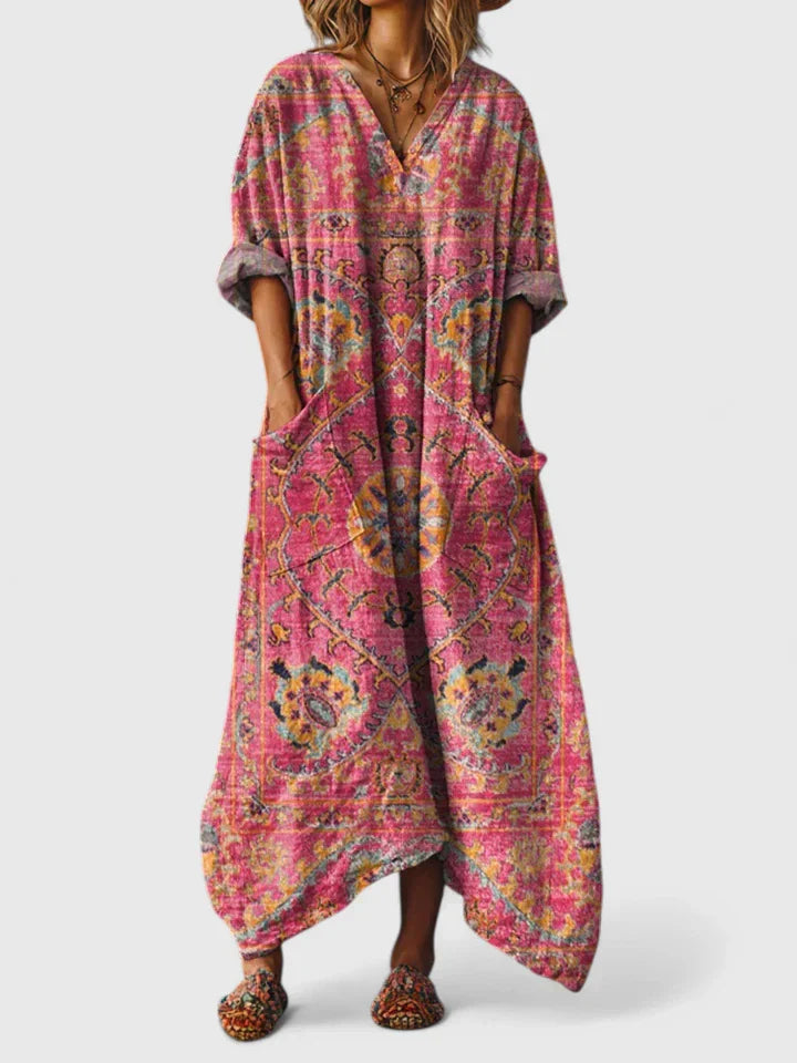 Dames Elegante Midi Jurk met Klassieke Look