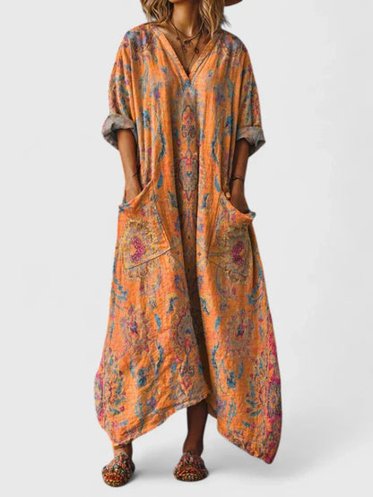 Dames Elegante Midi Jurk met Klassieke Look