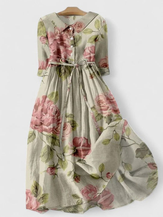Dames Elegante Midi Jurk met Verfijnde Uitstraling