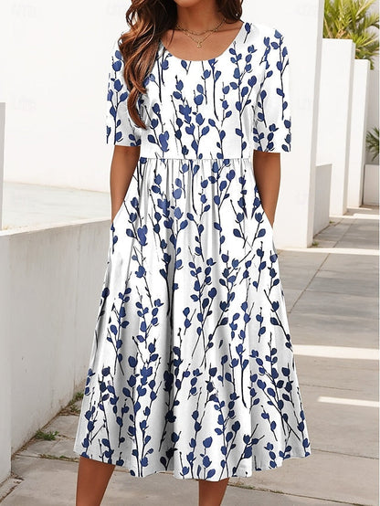 Dames Luchtige Midi Jurk Bloemenprint