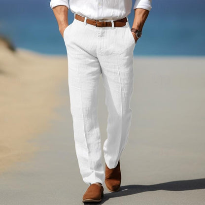 Heren Linnen Broek Zomerse Pasvorm