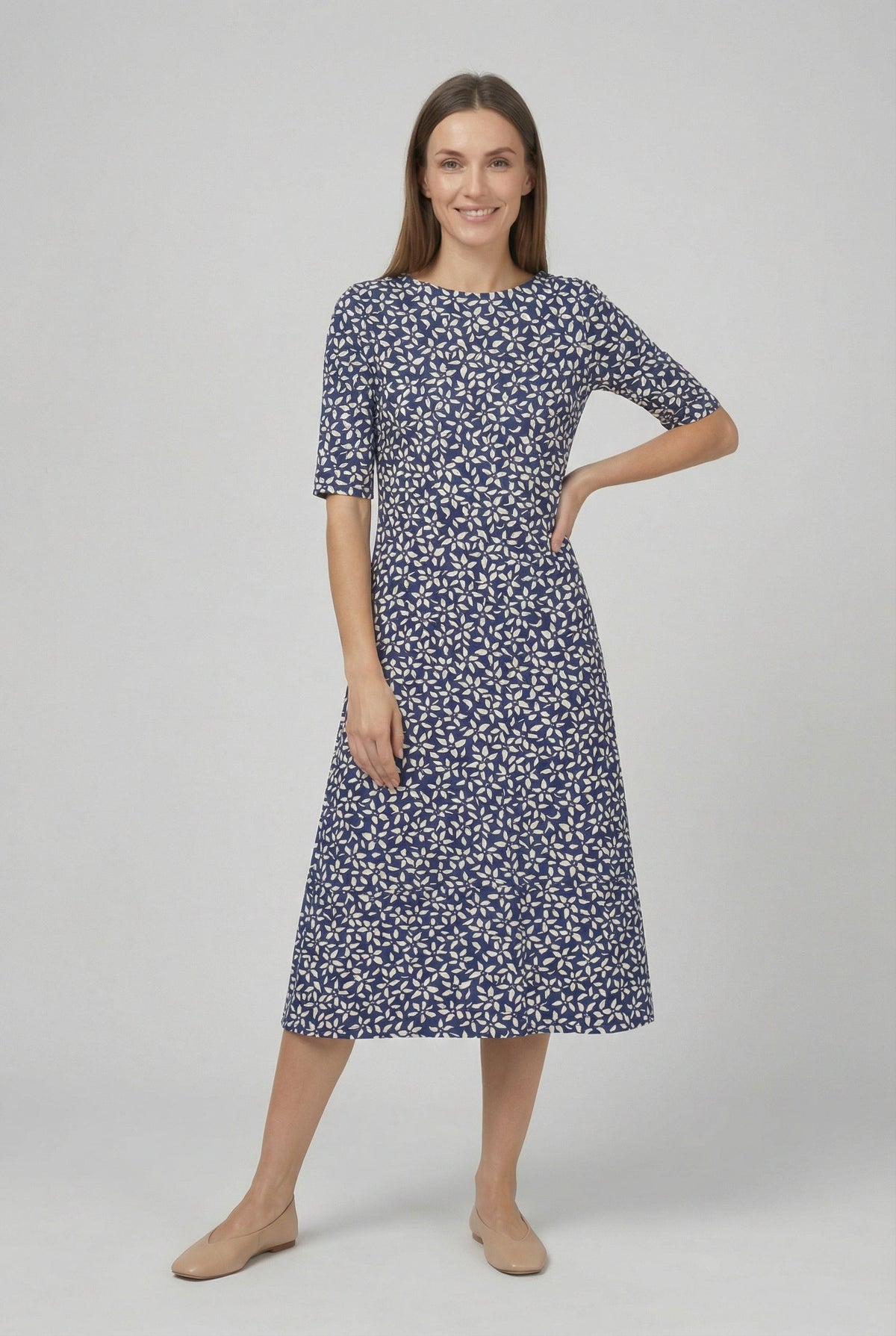 Dames Bloemenprint Zomer Midi Jurk