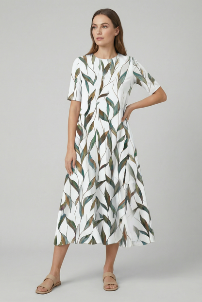 Dames Bloemenprint Zomer Midi Jurk