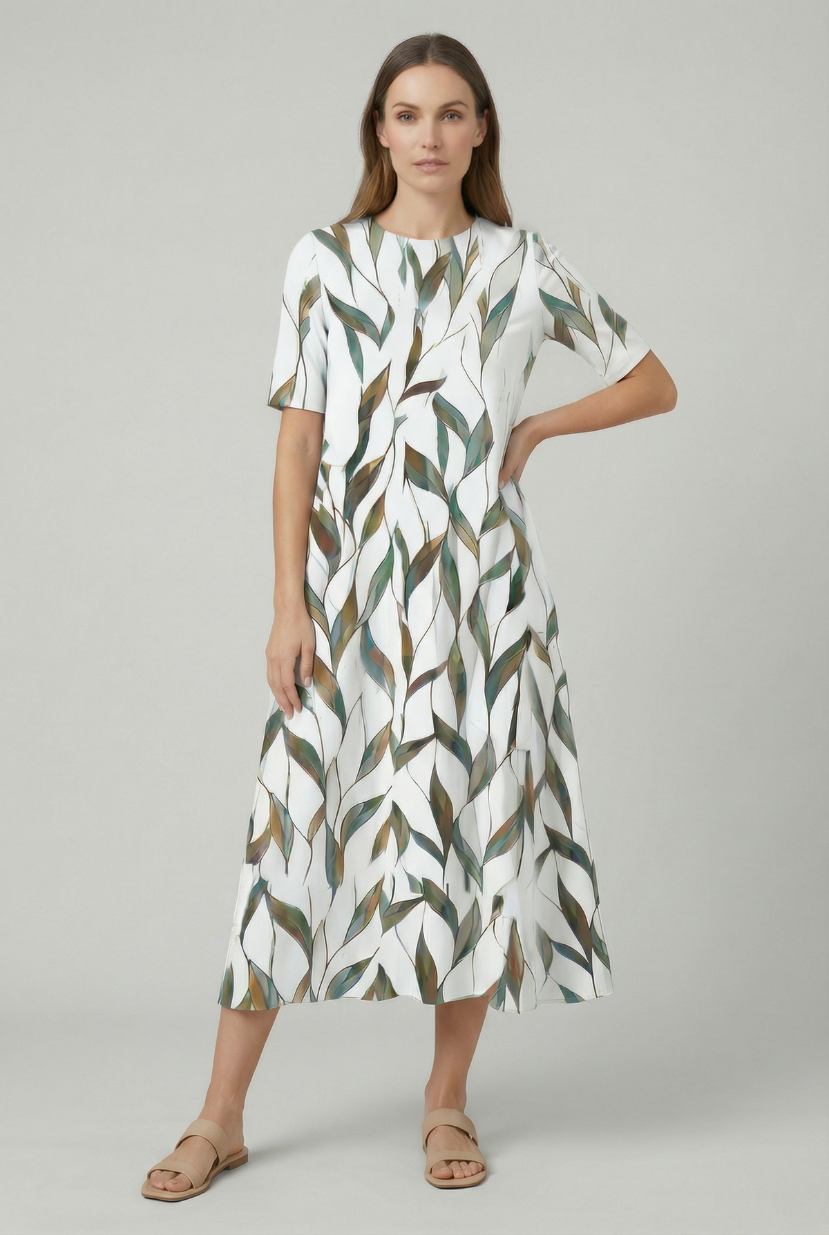 Dames Bloemenprint Zomer Midi Jurk
