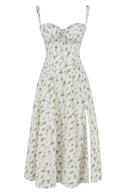 Dames Bustier Midi Jurk met Split