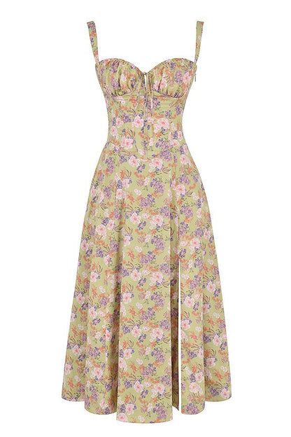 Dames Bustier Midi Jurk met Split