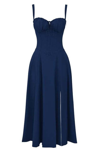 Dames Bustier Midi Jurk met Split