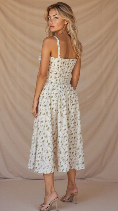Dames Bustier Midi Jurk met Split