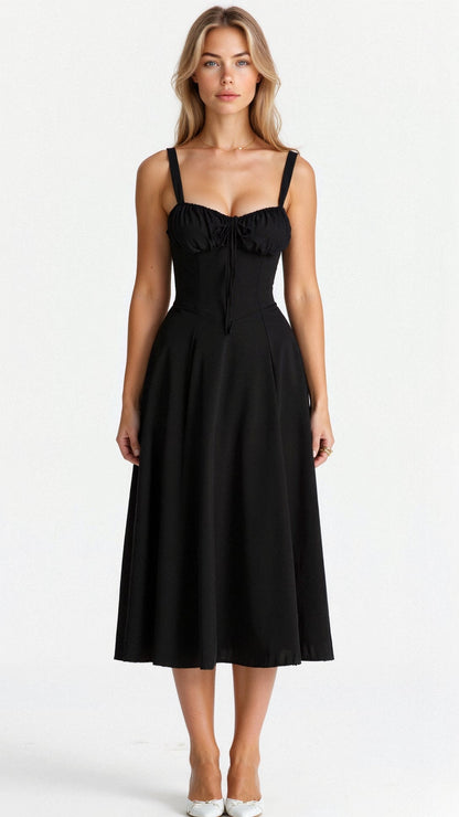 Dames Bustier Midi Jurk met Split