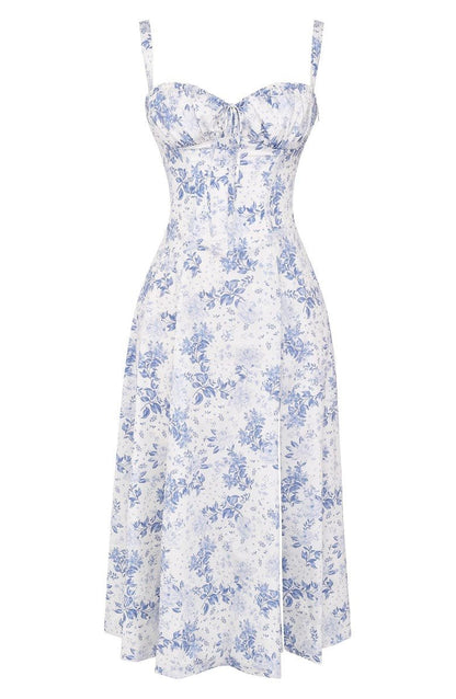 Dames Bustier Midi Jurk met Split