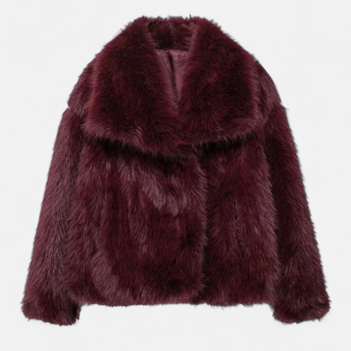 Dames Bordeaux Winterjas Klassieke Stijl