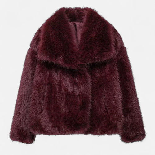 Dames Bordeaux Winterjas Klassieke Stijl
