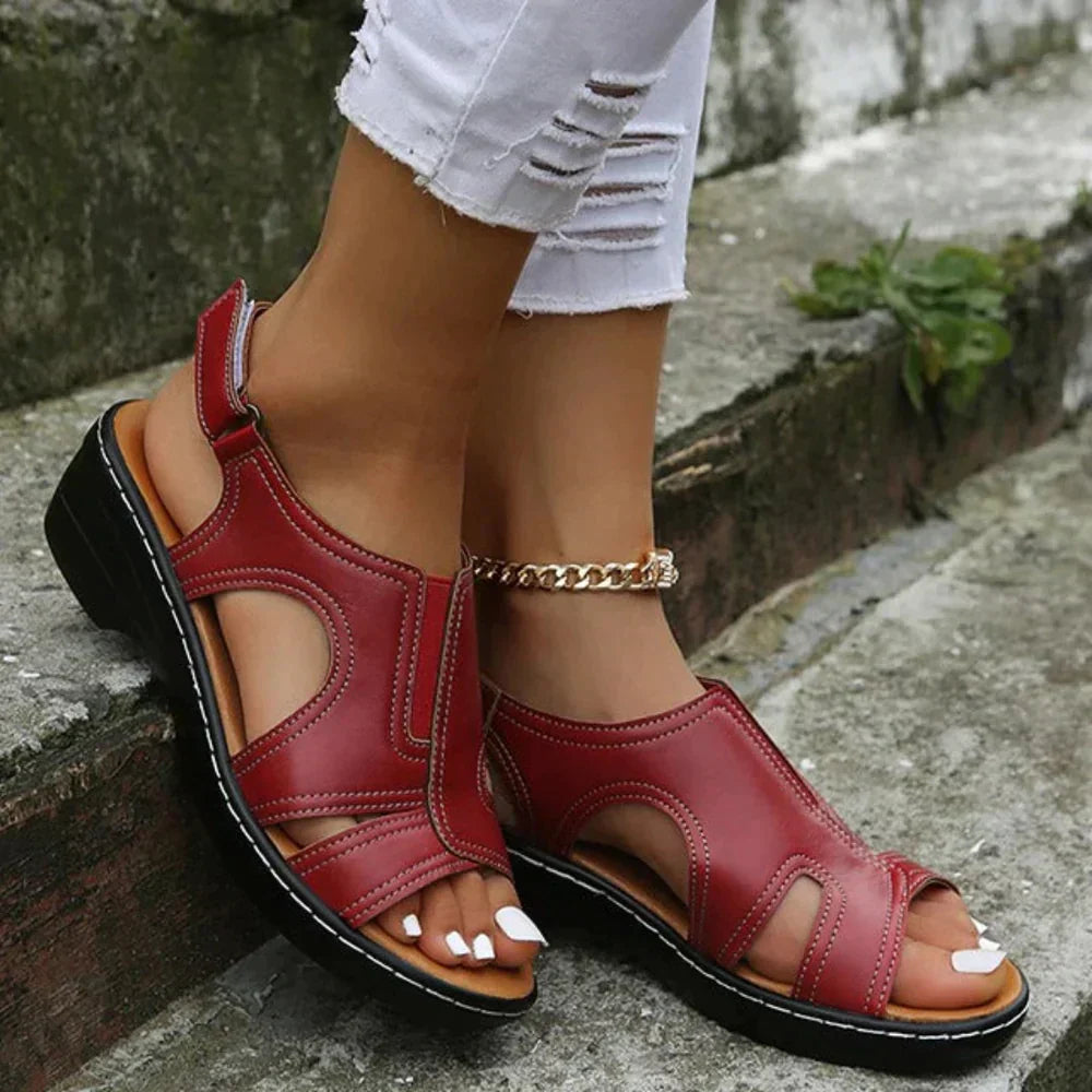 Dames Slingback Sleehak Sandalen Open Teen