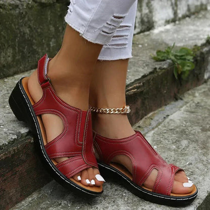 Dames Slingback Sleehak Sandalen Open Teen