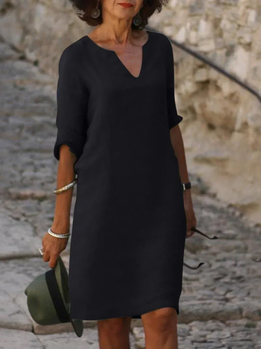 Dames Elegante Mini Jurk met V Hals