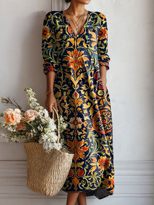 Dames Comfortabele Midi Jurk met Eenvoudig Ontwerp