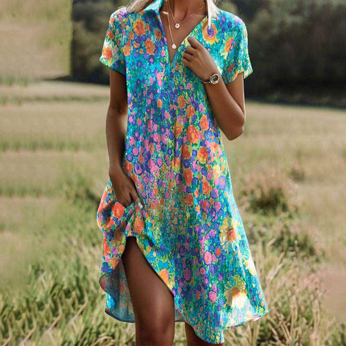 Dames Boho Zomer Midi Jurk