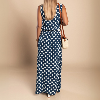 Dames Maxi Jurk Stippenprint