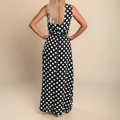 Dames Maxi Jurk Stippenprint