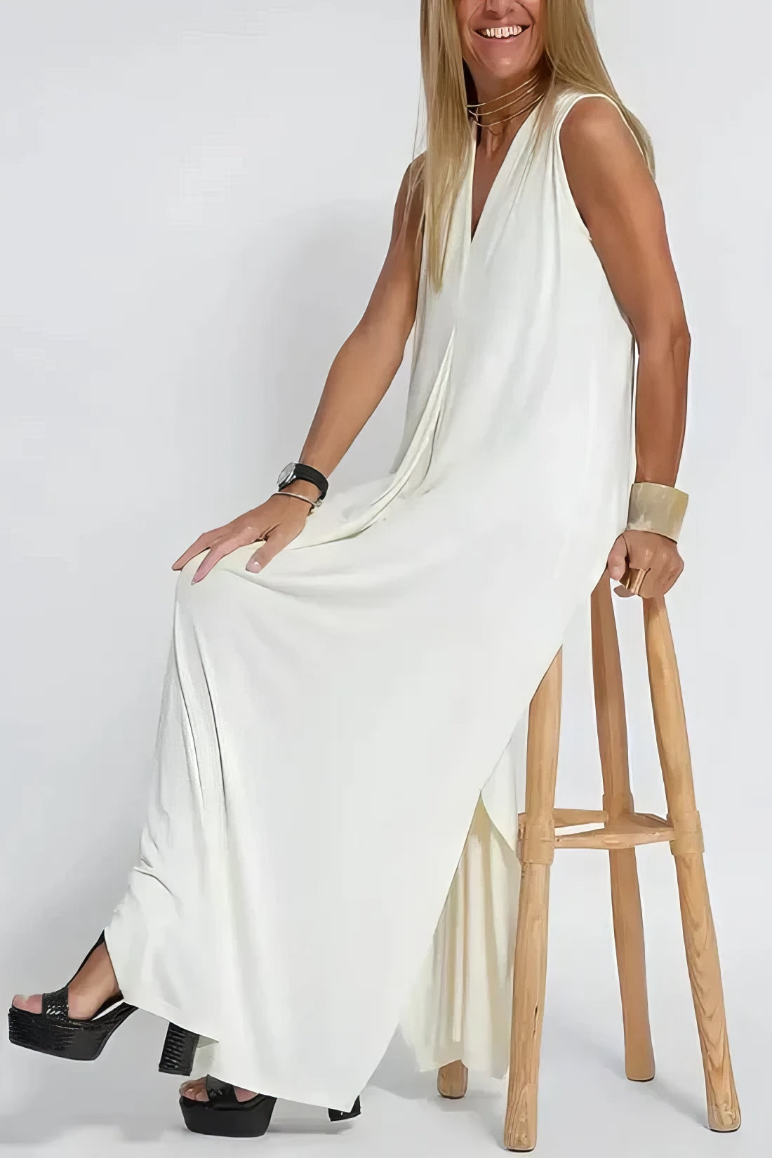 Dames Maxi Jurk met Vest Set