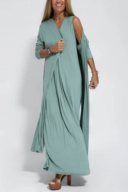 Dames Maxi Jurk met Vest Set