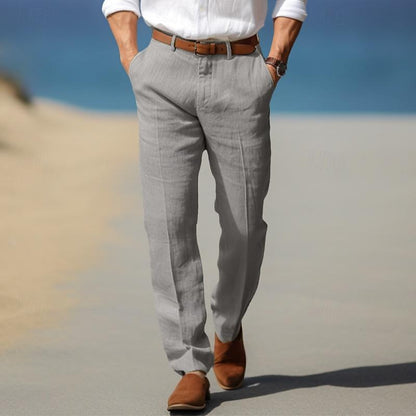 Heren Linnen Broek Zomerse Pasvorm