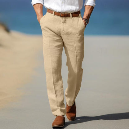Heren Linnen Broek Zomerse Pasvorm